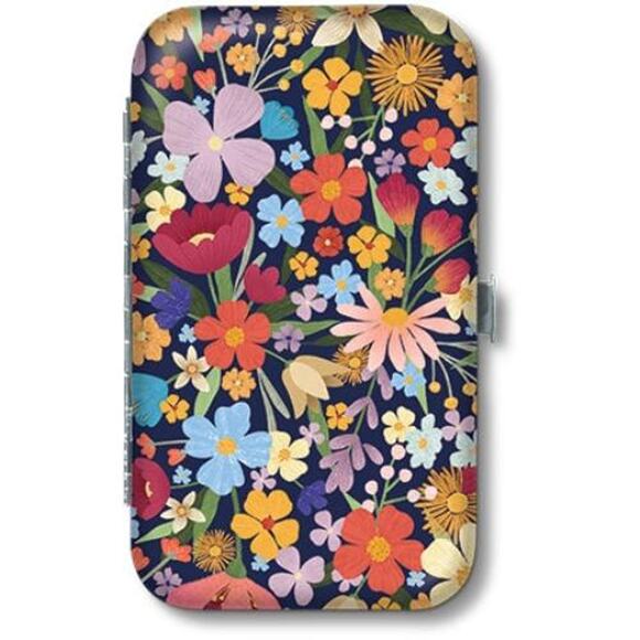 Lady Jayne Vegan Leather Manicure Set | Blue Floral - Picture 1 of 2